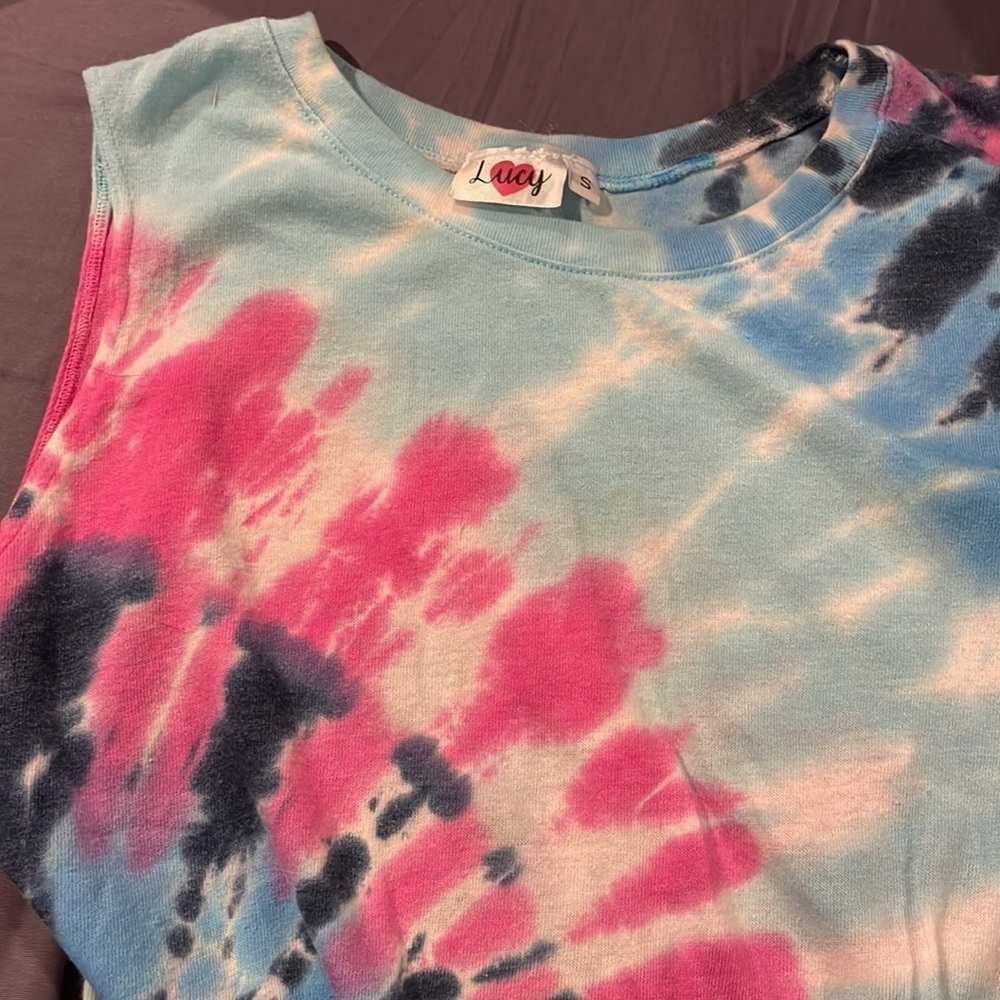 Lucy ❤️ tie dye tank top Juniors size S - Picture 3 of 6